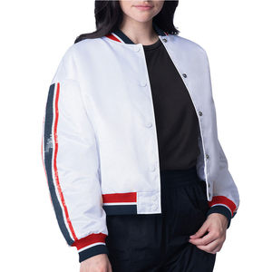 <b>Womens</b> College Baseball <b>Jacket</b> Custom Varsity Satin Letterman Bomber Embroidery Logo Patch <b>Lightweight</b> Casual Winter Coat 2026 - Product Image 1