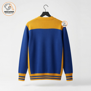 Cárdigan Azul y Amarillo para Mujer, Sigma Gamma Rho, Cuello en V, Tejido de Punto, Letra Bordada, Estilo Casual, Ropa de Invierno, Transpirable, 100% Algodón - Product Image 2