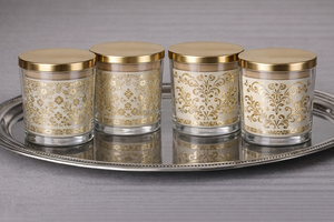 Pot à bougie en verre pour cire, support votif, résistant à la chaleur, fait main, 200 ml, impression offset droite, décoration de Noël pour la maison, coffret cadeau - Product Image 2