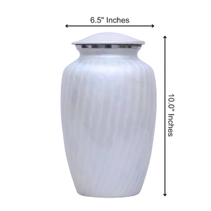White Aluminium Metal Urn Ashes Cremation Keepsake <b>Vase</b> Round Matte <b>Memorial</b> Tabletop Casket Custom Printing - Product Image 4