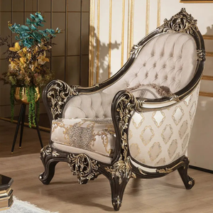 Juego de Sofás Tapizados en Madera de Teca de Lujo, Estilo Real Europeo Clásico, Tallado a Mano, Muebles para Sala de Estar de Villa - Product Image 5