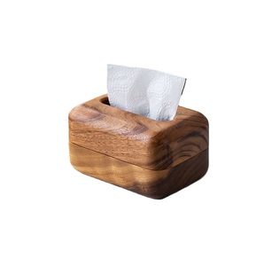 Moderna Caja de Pañuelos de Madera, Diseño de Madera Natural, para Hogar, Oficina, Baño, Dormitorio, Decoración Vintage, Caja de Pañuelos de Nogal - Product Image 1
