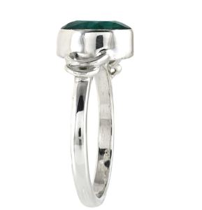 Bague en argent sterling 925 avec quartz vert, bijoux faits à la main, pierre précieuse verte naturelle, cabochon ovale, bague statement, style bohème, à porter au quotidien - Product Image 2