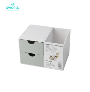 SWORLD Pastel <b>Plastic</b> Pen Holder <b>Storage</b> Box, Multi-Compartment Desk Organizer with <b>Drawer</b> for Office Supplies Wholesale - Product Image 6