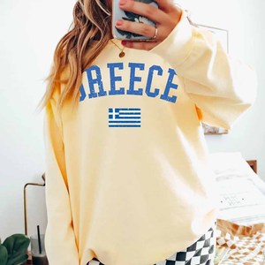 Greece Heavyweight <b>Mock</b> <b>Neck</b> Crew <b>Neck</b> Sweatshirt Polka Dot Chenille Letter Embroidery Cotton Fleece Women UnisexHeavyweight Moc - Product Image 4