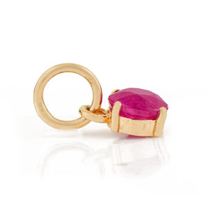 Pendentif en rubis rond brillant de 5 mm de haute qualité, pierre unique, bijou minimaliste et délicat pour filles, fournisseur, or jaune 14 carats - Product Image 5