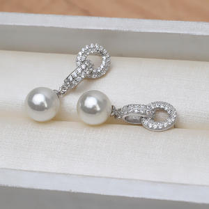 Boucles d'oreilles en argent S925 pour femme, avec pendentif personnalisé, ensemble de perles, accessoires de bijoux DIY, semi-finis 1273 - Product Image 3