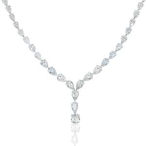 Collar de Diamantes de Corte Pera y Cojín en Oro Blanco de 18K de Calidad Premium, Perfecto para Regalo, Disponible a Precio de Fábrica - Product Image 2