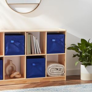 Boîtes de rangement en forme de cube avec poignées, tissu bleu marine, lot de 6 cubes pliables de 13"x13"x13" - Product Image 5