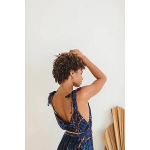 Womens Tie Dye Wide Leg Jumpsuit Sleeveless Deep V Neck Boho Summer <b>Beach</b> Romper - Product Image 4