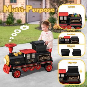 รถไฟเด็กนั่งได้ 2 ที่นั่ง ANPABO 12V แบบไม่ต้องใช้ราง พร้อมเบาะปรับได้และที่เก็บของ - Product Image 3