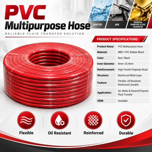 KARYON Industrial PVC Hose 100m Reinforced NBR Inner Tube Oil Resistant 8-25.4mm Air Water General Fluid Transfer Hose - Product Image 5