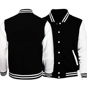 Veste universitaire rayée personnalisée pour homme, style baseball, blanc et rouge à fines rayures, fermeture boutonnée, col rabattu, décontractée, pour le printemps - Product Image 5
