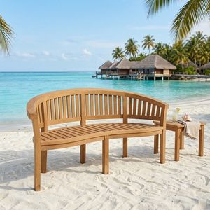 ม้านั่งไม้สักสำหรับสวนในรีสอร์ท - Product Image 1