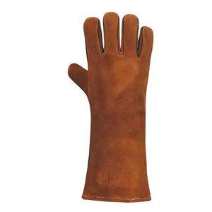Gants de soudeur en cuir à manches longues de couleur rouge, nouveaux gants de travail en cuir pour soudeurs - Product Image 6