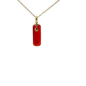 Collar con Colgante de Barra de Ágata Roja Natural Chapado en Oro de 18K |   Joyería Fina Personalizada OEM |   Cantidad mínima de pedido: 5 piezas - Product Image 2