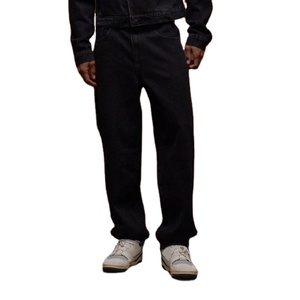 Jean en denim noir rétro pour homme grande taille, coupe droite ample et moderne, tendance, respirant et écologique, tailles 28-42 - Product Image 1