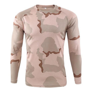 T-shirt de chasse et de pêche pour homme à manches longues, col rond uni, séchage rapide, respirant, coupe classique, en coton/fibre de bambou tricoté - Product Image 3