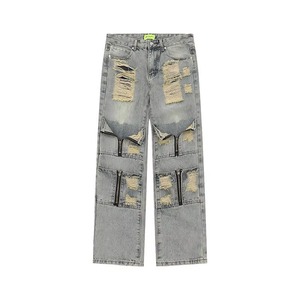 Jeans de Mezclilla para Hombre, Corte Recto y Holgado, 100% Algodón, Transpirables, Lavados, para Invierno, Verano y Primavera, Alta Calidad, Venta al Por Mayor OEM - Product Image 2