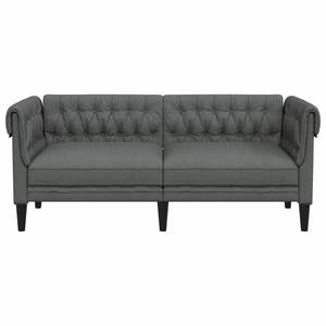 Sofá Chesterfield Gris Oscuro de Madera Maciza y Contrachapada con Espuma y Poliéster para Sala de Estar - Product Image 4