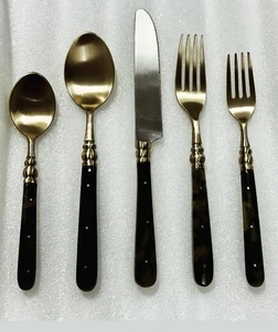 Quality Design <b>Flatware</b> <b>Set</b> Stainless Steel Resin Handle Gold Finished <b>Flatware</b> 5 Piece <b>Flatware</b> <b>set</b> at very affordable Price - Product Image 2