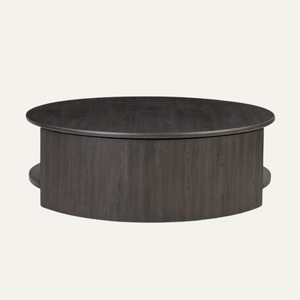 Table basse ronde moderne en teck avec étagère de rangement, mobilier minimaliste pour salon intérieur - Product Image 4