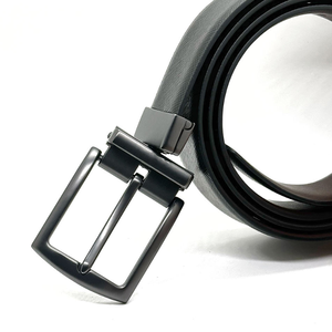 Ceinture pour homme en cuir de vachette de qualité supérieure avec boucle à ardillon réversible en alliage, style business, largeur 3,5 cm, longueur 110 cm - Product Image 2