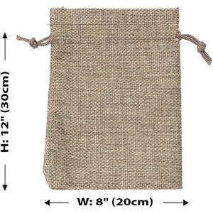 2025 grands sacs à cordon en toile de jute personnalisés 8x12 pouces Logo imprimé stockage et emballage cadeau sacs de faveur de fête-50 pièces - Product Image 3