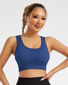 Premium Seamless Workout Top Sport <b>Bra</b> | Ribbed Band Active Crop Bralette | Women High <b>Stretch</b> Elastic Training Apparel - Product Image 1