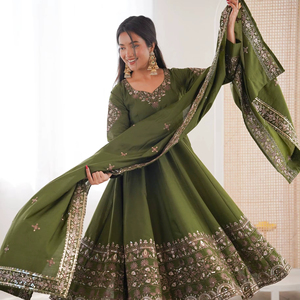 Ramdev Trading Designer Women's Modern Fandy Quick Dry Digital Print <b>Kurti</b> and Dupatta Set for Weddings Diwali Parties - Product Image 1