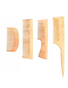 Peigne en bois de bambou de qualité supérieure, design à dents larges, brosse à cheveux durable et biodégradable pour cheveux fins et épais, cadeau écologique - Product Image 5