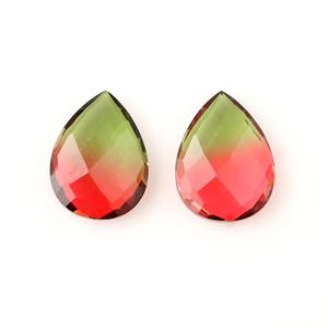 Proveedor de confianza Bio turmalina doble laboratorio de cuarzo creado Natural 10x14mm forma de pera Briolette cuentas sueltas DIY fabricación de joyas - Product Image 1