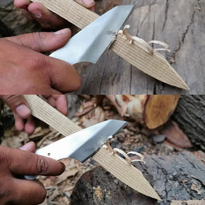 Cuchillo Burraq Personalizado Hecho a Mano con Hoja de Acero de Damasco, Diseño de Gota de Lluvia, Multifuncional, para Exteriores, 7.5 Pulgadas, 2mm de Grosor - Product Image 6
