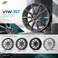 Jantes forgées monobloc VIW-157 à cinq branches, 18-22 pouces, finition Gunmetal avec face usinée, pour BMW, Audi, Mercedes-Benz