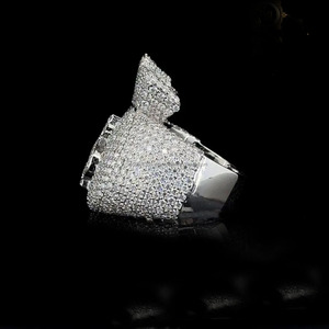 Iced Out Dollar Style Engagement <b>Ring</b> 925 Sterling <b>Silver</b> Gold Plated Unisex <b>Statement</b> Hiphop Engagement <b>Ring</b> for Men's Gifts - Product Image 5