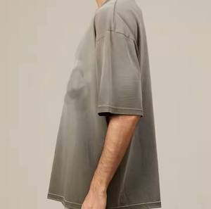 เสื้อยืดโอเวอร์ไซส์ลำลองสำหรับผู้ชาย เนื้อผ้าคอตตอนผสม นุ่มสบาย ระบายอากาศได้ดี แฟชั่นทันสมัย - Product Image 2