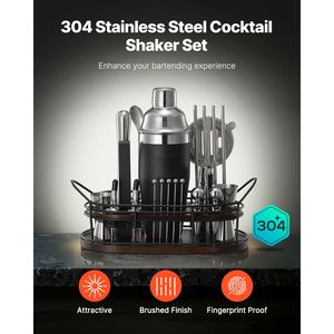 Set da Cocktail in Acciaio Inox da 23 Pezzi con Supporto in Bambù, Kit da Barman per Martini e Logo Laser, Include Cucchiaio Miscelatore e Mud - Product Image 3