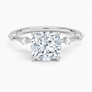 SOJ <b>Ring</b> 010 <b>Cushion</b> Cut 925 Silver Pave Setting Moissanite Engagement <b>Wedding</b> <b>Ring</b> 2ct D Color VVS1 Clarity Rhodium Plated GRA - Product Image 1