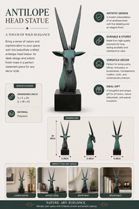 Escultura Moderna Abstracta de Cabeza de Antílope, Figura de Animal en Poliresina, Estatua de Decoración de Lujo para el Hogar - Product Image 5