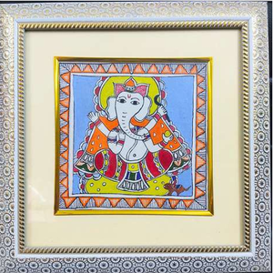 Auténtica Pintura Metálica 3D Hecha a Mano con Arte Folclórico Madhubani de Bihar para Decoración del Hogar - Product Image 3