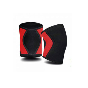 Genouillère de protection sportive élastique pour homme, bicolore rouge et noir - Product Image 1
