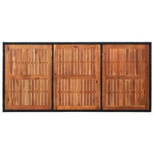 Grand ensemble de salle à manger d'extérieur avec repose-pieds réglables, ensemble de jardin en rotin PE noir - Product Image 4