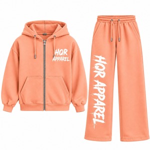 Conjunto de Sudadera con Capucha y Pantalones Deportivos de Alta Calidad, Ecológicos, 100% Algodón, Lavado Ácido, Estilo Regular, Lisos, Traje Deportivo de Felpa Francesa - Product Image 3