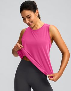 Camiseta sin mangas básica para mujer, de algodón suave elástico acanalado, ajuste casual y ceñido, top de verano, chaleco de moda para entrenamiento, gimnasio y yoga. - Product Image 1