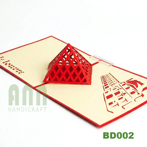 Tarjeta Pop-up 3D del Museo del Louvre, Papel Kraft de Alta Calidad, Artesanía Personalizada, Tarjeta de Felicitación Hecha a Mano, Recuerdo, Regalo/Estilo Artesanal ANN - Product Image 5