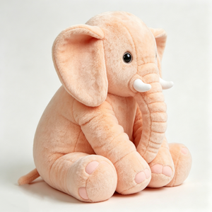 customized Blush peach elephant plush <b>toy</b>, sitting <b>stuffed</b> elephant, baby comfort plush elephant, large floppy ears elephant - Product Image 2