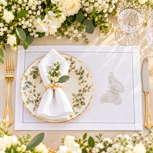 Sobreposadera de Algodón con Bordado Sutil de Mariposas, con Dobladillo Fino, para Mesas Elegantes y como Regalo de Inauguración de Casa - Product Image 2