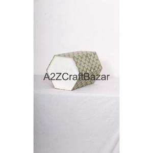 Poubelle élégante hexagonale pliable en carton de papier coton fait main, à ouverture supérieure, imprimée, pour usage intérieur/extérieur, rue, bureau, déchets - Product Image 4