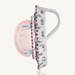 Colgante de Piedras Multicolores y Cuarzo Rosa en Plata de Ley 92.5 KLSP-50150 - Product Image 3