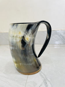 Taza de cuerno de búfalo auténtica pulida a mano con diseño de dragón, tallada a mano, decoración auténtica para el hogar, decoración de mesa, ¡gran oferta! - Product Image 4